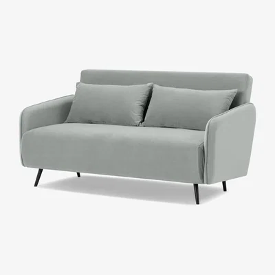 Made.com Hettie Large Double Sofa Bed, Ice Blue Velvet