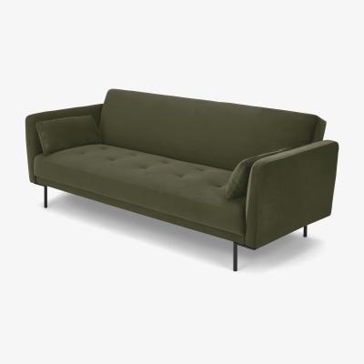 Made.com Harlow Click Clack Sofa Bed, Pistachio Green Recycled Velvet