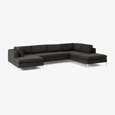 Made.com Monterosso Right Hand Facing Horseshoe Corner Sofa Bed, Oyster Grey