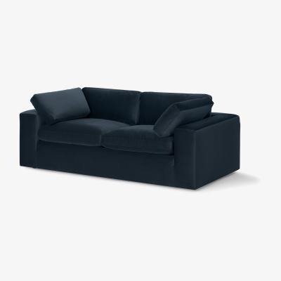 Made.com Samona 3 Seater Sofa Bed, Dark Blue Velvet