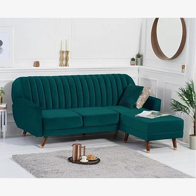 Oak&More Ex-display Lucia Reversible Sofa Bed in Green Velvet