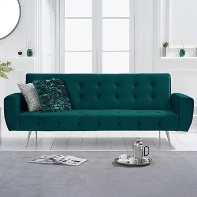 Oak&More Vanessa Sofa Bed in Green Velvet