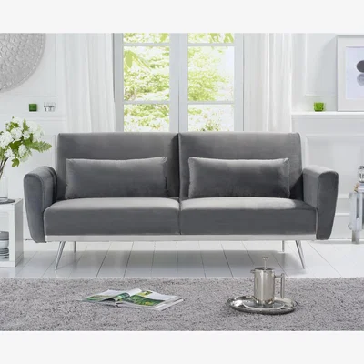 Oak&More Elena Sofa Bed in Grey Velvet