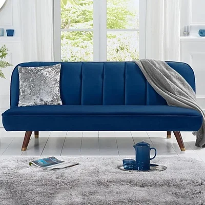 Oak&More Julietta Sofa Bed in Blue Velvet