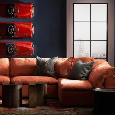 Olivia's Andrew Martin Statham Kilimanjaro Sectional Sofa Orange / Corner