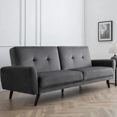 Downtown Julian Bowen Monza Sofa Bed - Dark Grey Velvet In DarkGrey