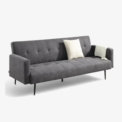 OAT Home Hayle Upholstered Click Clack Sofa Bed, Charcoal