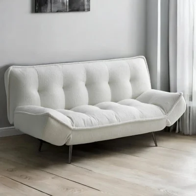 OAT Home Fowey Boucle Fabric Upholstered Sofa Bed, Ivory