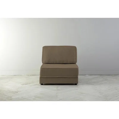 Perch and Parrow Dacre Single No Arms Sofabed in Saddle Brown
