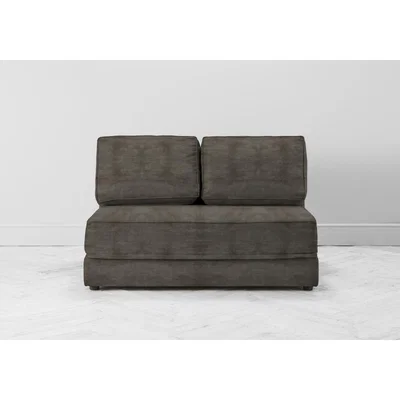 Perch and Parrow Dacre Two-Seater No Arms Sofa Bed in Chestnut