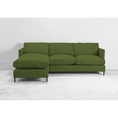 Perch and Parrow Justin Left Hand Chaise Sofa Bed in Juniper Green