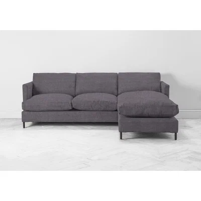 Perch and Parrow Justin Right Hand Chaise Sofa Bed in Violet Leaf