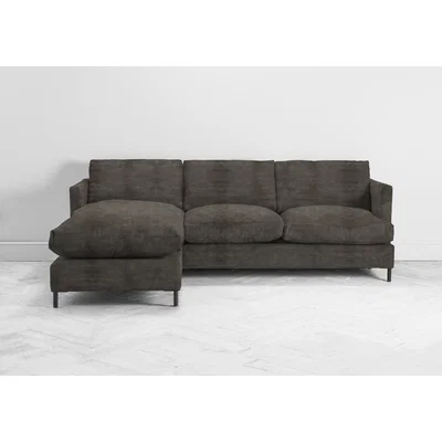 Perch and Parrow Justin Left Hand Chaise Sofa Bed in Chestnut