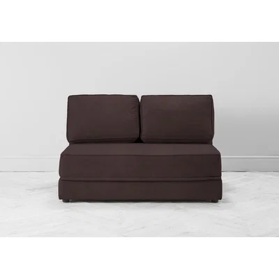 Perch and Parrow Dacre Three-Seater No Arms Sofa Bed in Dark Grape