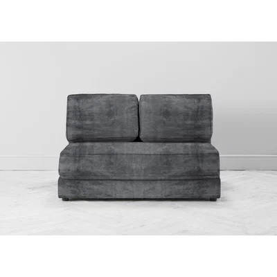 Perch and Parrow Dacre Two-Seater No Arms Sofa Bed in Rhino Grey