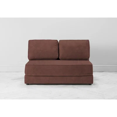 Perch and Parrow Dacre Two-Seater No Arms Sofa Bed in Cinnamon Latte