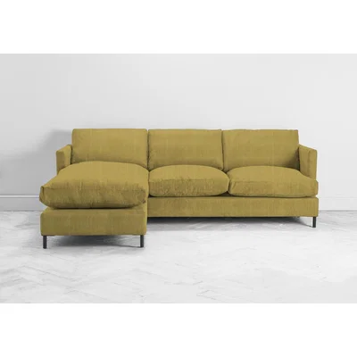 Perch and Parrow Justin Left Hand Chaise Sofa Bed in Dandelion