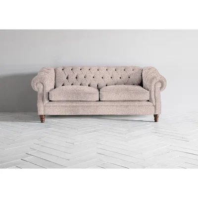 Perch and Parrow Algernon Three-Seater Sofa Bed in Blush Pink