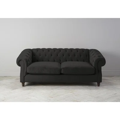 Perch and Parrow Algernon Three-Seater Sofa Bed in Obsidian Black
