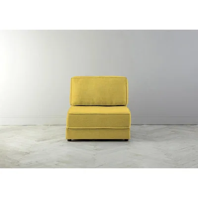 Perch and Parrow Dacre Single No Arms Sofabed in Summer Buttercup