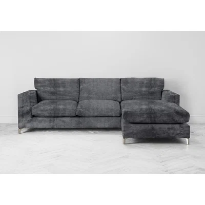 Perch and Parrow Chris Right Hand Chaise Sofa Bed in Rhino Grey