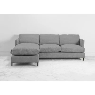 Perch and Parrow Justin Left Hand Chaise Sofa Bed in Silver Spoon