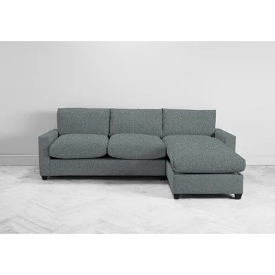 Perch and Parrow Mimi Right Hand Chaise Ottoman Sofa Bed in Caspian Blue