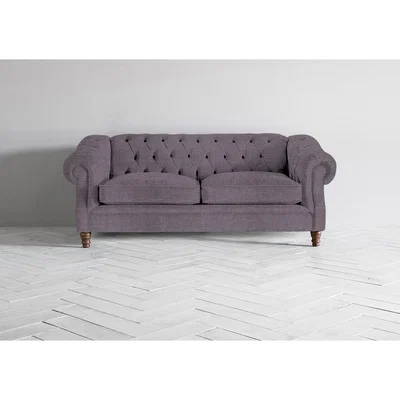 Perch and Parrow Algernon Three-Seater Sofa Bed in Violet Leaf