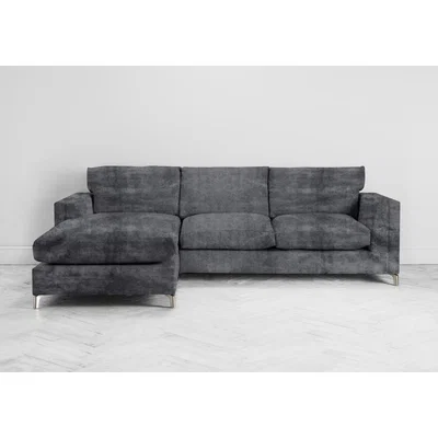 Perch and Parrow Chris Left Hand Chaise Sofa Bed in Rhino Grey