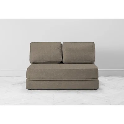 Perch and Parrow Dacre Two-Seater No Arms Sofa Bed in Belgian Chocolate