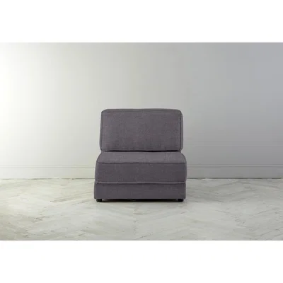 Perch and Parrow Dacre Single No Arms Sofabed in Violet Leaf