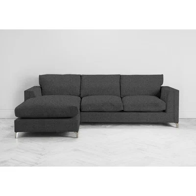 Perch and Parrow Chris Left Hand Chaise Sofa Bed in Crow Black