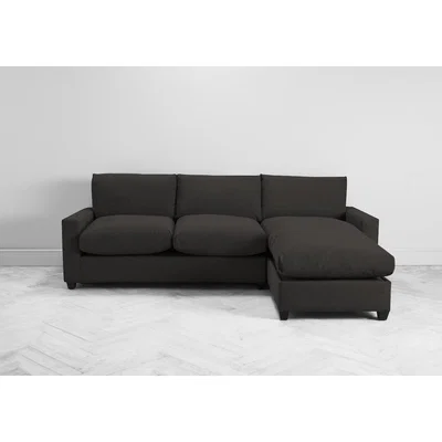 Perch and Parrow Mimi Right Hand Chaise Ottoman Sofa Bed in Mocha