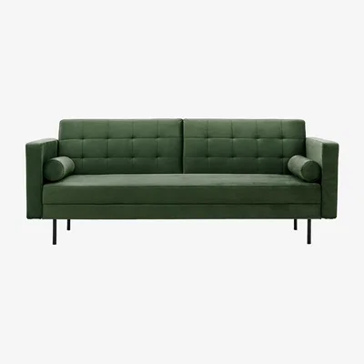 Perch and Parrow Scooch-up Sofa Bed in Bottle Green
