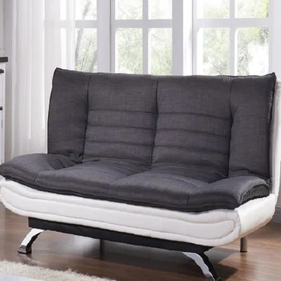 The Range Charcoal Grey and White  Fabric Sofa Bed 3 Seater With Faux Leather
