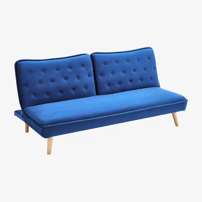 The Range Upholstered Convertible Sofa Bed with Wood Leg - Blue