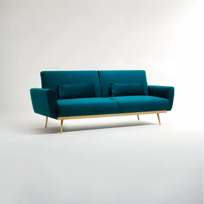 The Range Hatton Green Velvet Sofa Bed - Green