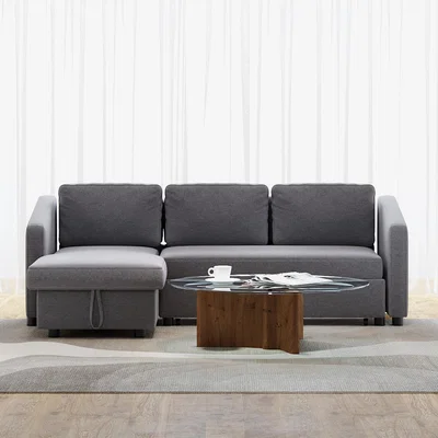 The Range 3-Seater Sleeper Sofa Bed with Storage - Grey