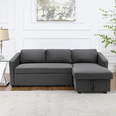 The Range 3-Seater Corner Sofa Bed with Storage - Dark Grey