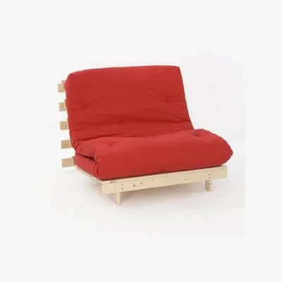 The Range Red 3ft Premium Luxury Wooden Futon Sofa Bed