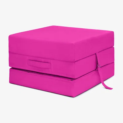 The Range Single Tri Folding Z Bed Mattress with Carry Handle - Pink