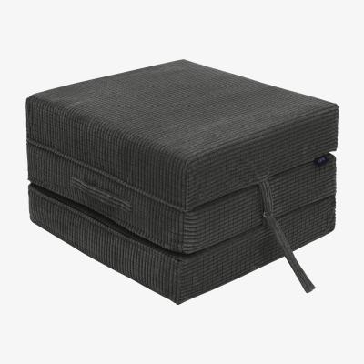 The Range Premium Corduroy Tri Folding Single Z Bed Futon Mattress - Charcoal