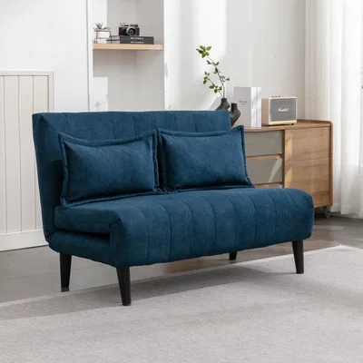 The Range Harper Folding Clic Clac Fabric Living Room Futon Sofa Bed - Blue / 2