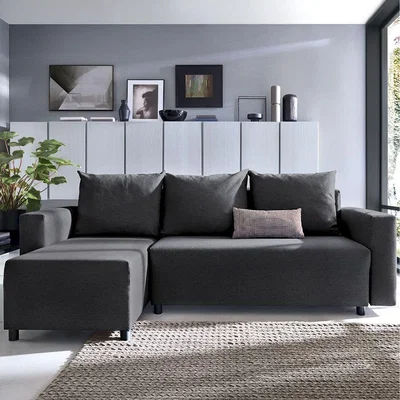 The Range Oslo Reversible Corner Sofa Bed - Black
