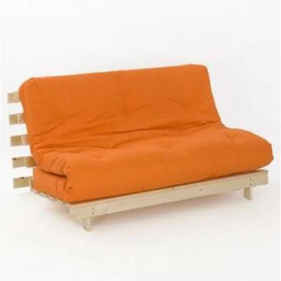 The Range Orange 4ft6 Premium Luxury Wooden Futon Sofa Bed Extra