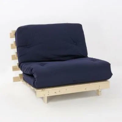 The Range Navy 3ft Premium Luxury Wooden Futon Sofa Bed