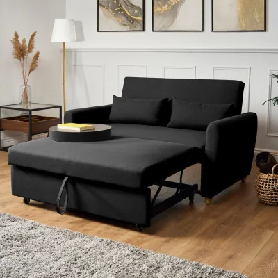 The Range Dahlia Linen Sofa Bed - Black