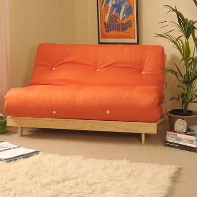 The Range Orange Double 4ft6 Luxury Futon Sofa Bed