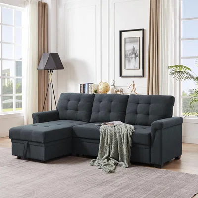 The Range 3 Seater Reversible Corner Storage Sofa Bed - Green