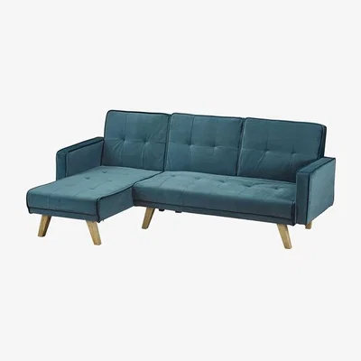 The Range Kitson Corner Velvet Sofa Bed - Teal